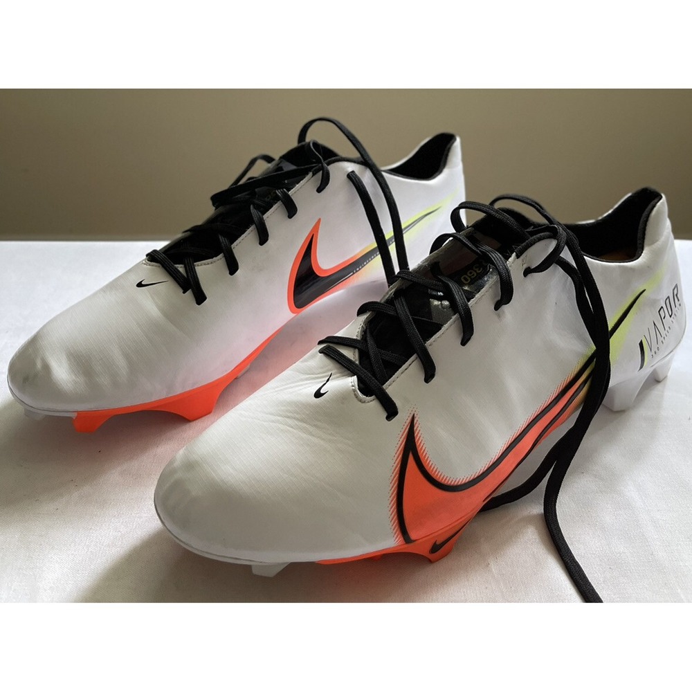 Nike Vapor 360 Speed System Football Cleats White Orange Shoes CU8273-100 Men 15